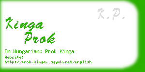 kinga prok business card